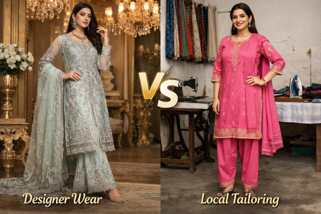 Pakistani Dresses Designer Wear vs. Local Tailoring