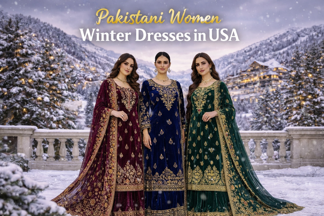 Pakistani women winter dresses in USA