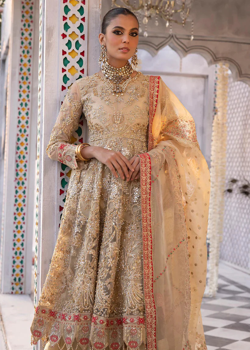 AROOSH Wedding Design Gold Dress Sharara Suit | RR-72-25