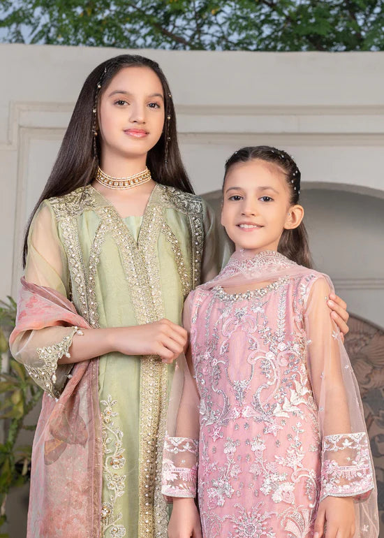 two Pakistani young girls wearing traditional dress