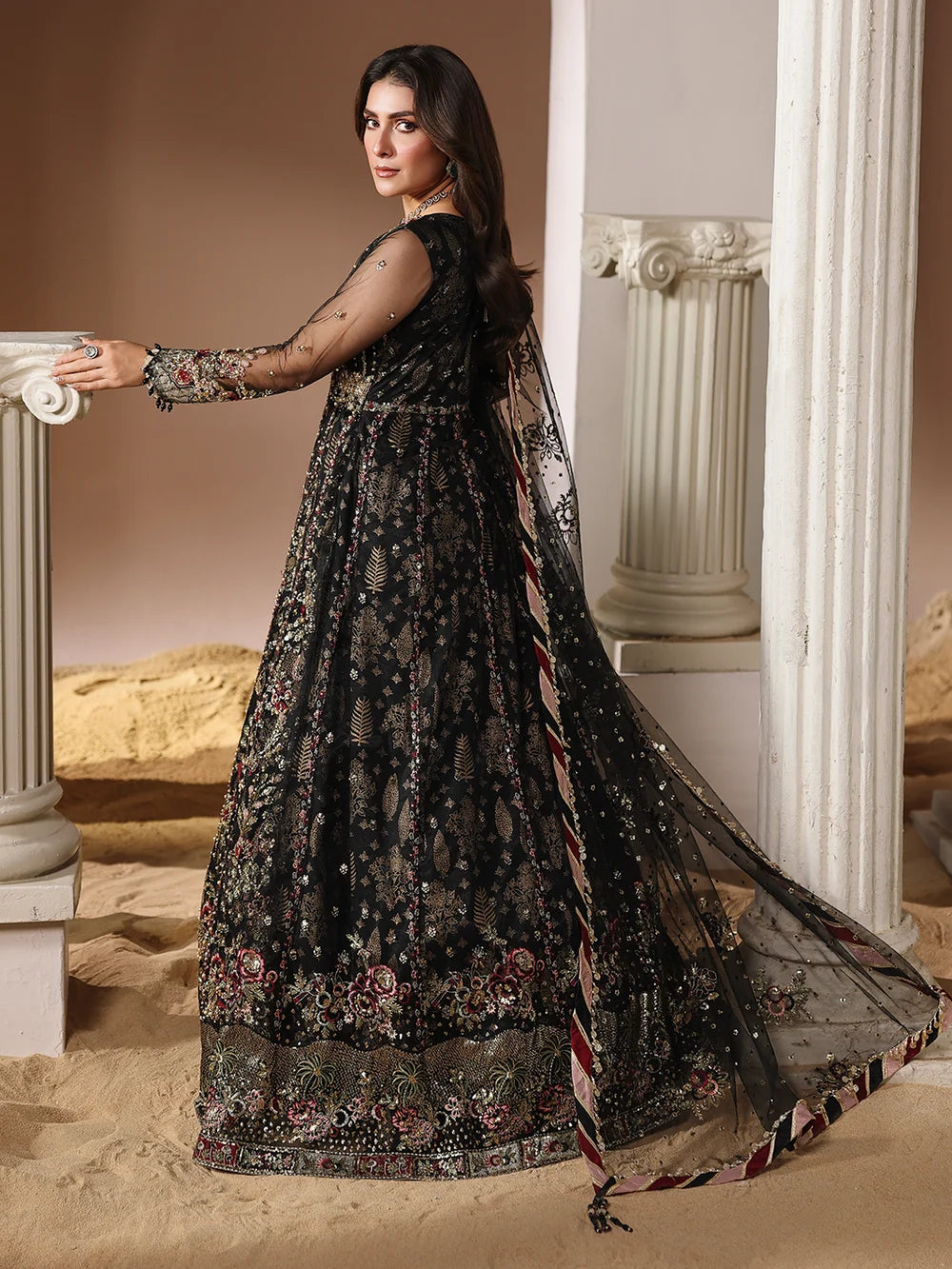 Rangreza Dalia Black Embroidered 3-Piece Formal – AR-154