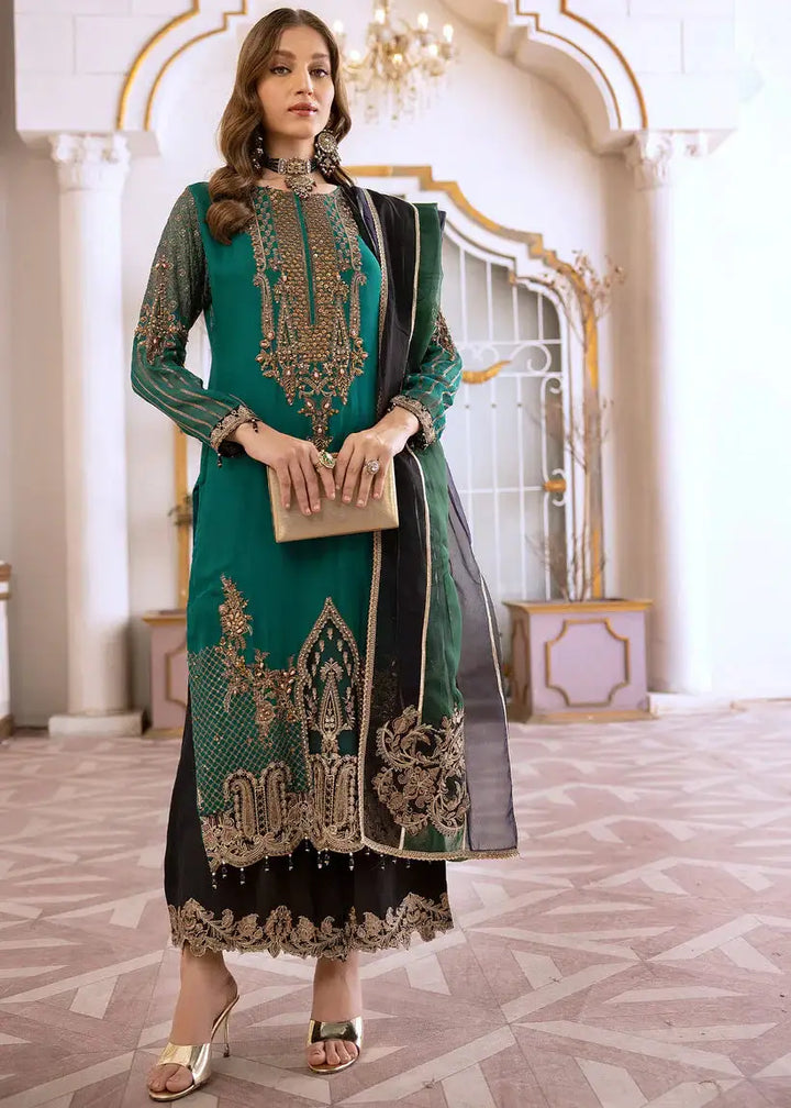 RANGREZA RANGREZA 3 PIECE CHIFFON PAKISTANI DRESS | RR-3651-13 SHIRT BOTTON AND DUPATTA RANGREZA USA 7327625425 United States S Green Chiffon S / Green / Chiffon M / Green / Chiffon L / Green / Chiffon XL / Green / Chiffon