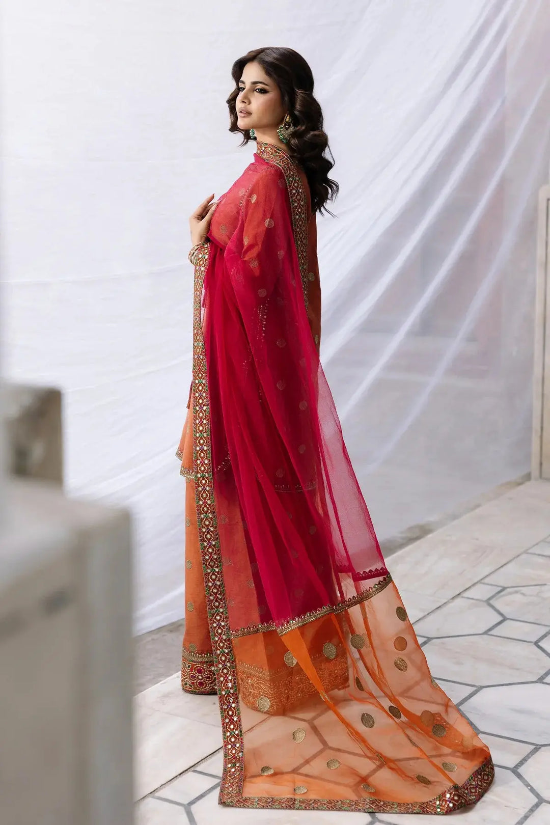 3-PC Embroidered Raw-Silk | CMA-6-358-18