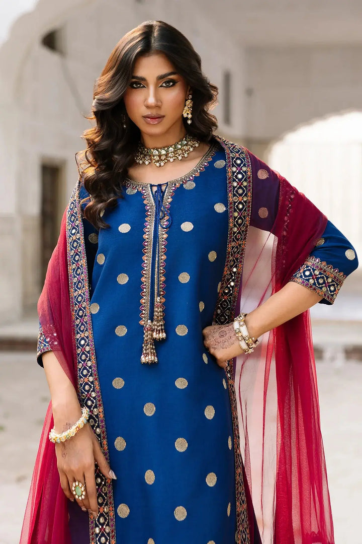 3-PC Embroidered Raw-Silk | CMA-6-323-18
