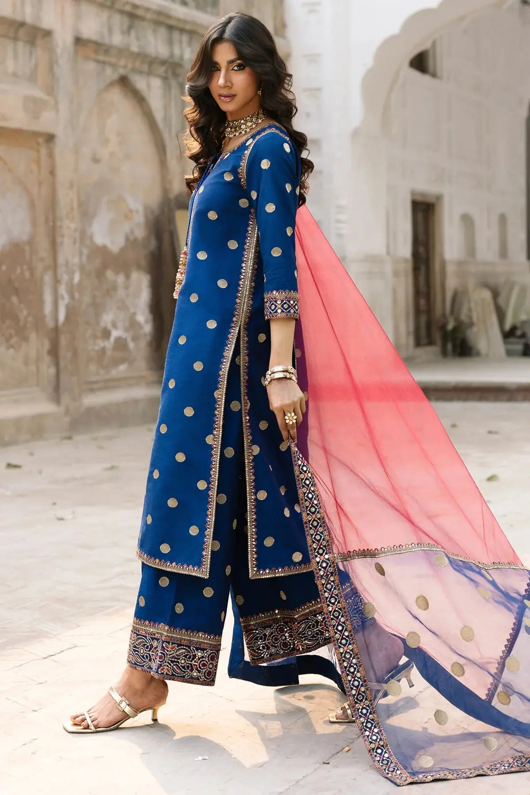 3-PC Embroidered Raw-Silk | CMA-6-323-18