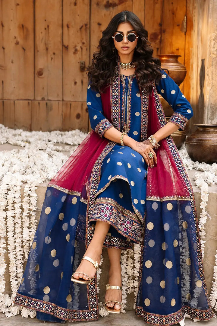 3-PC Embroidered Raw-Silk | CMA-6-323-18