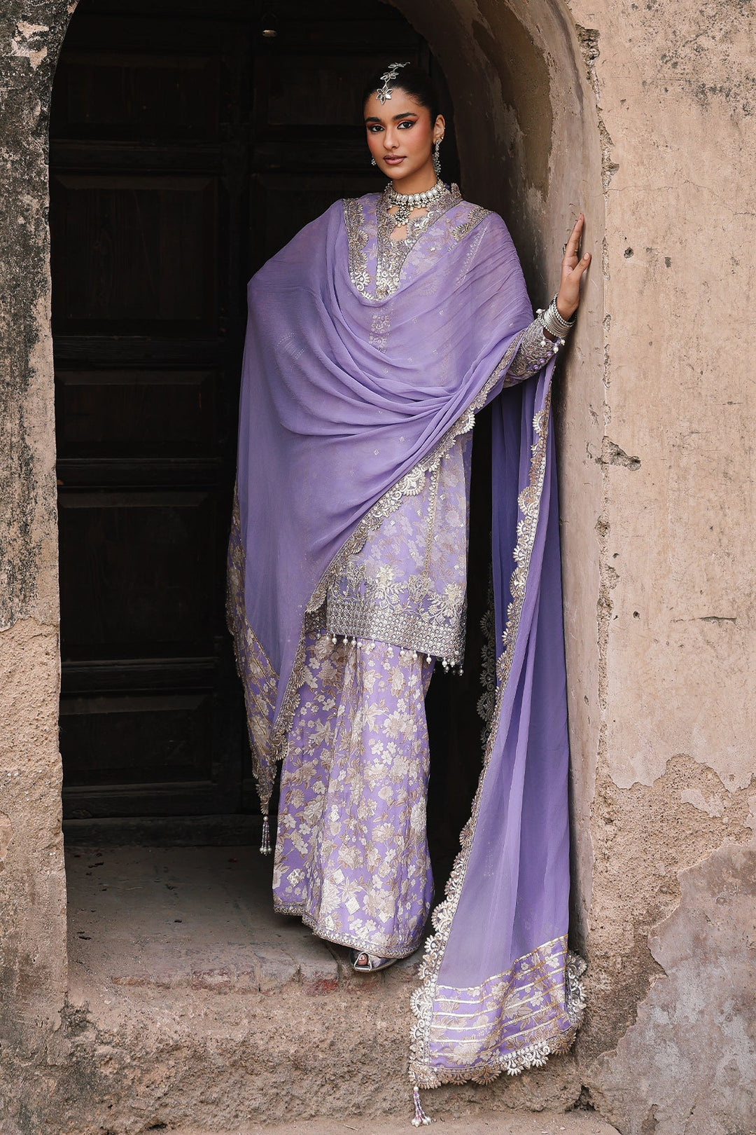 3-Pc Embroidered Printed Chiffon | VSL6-11-16