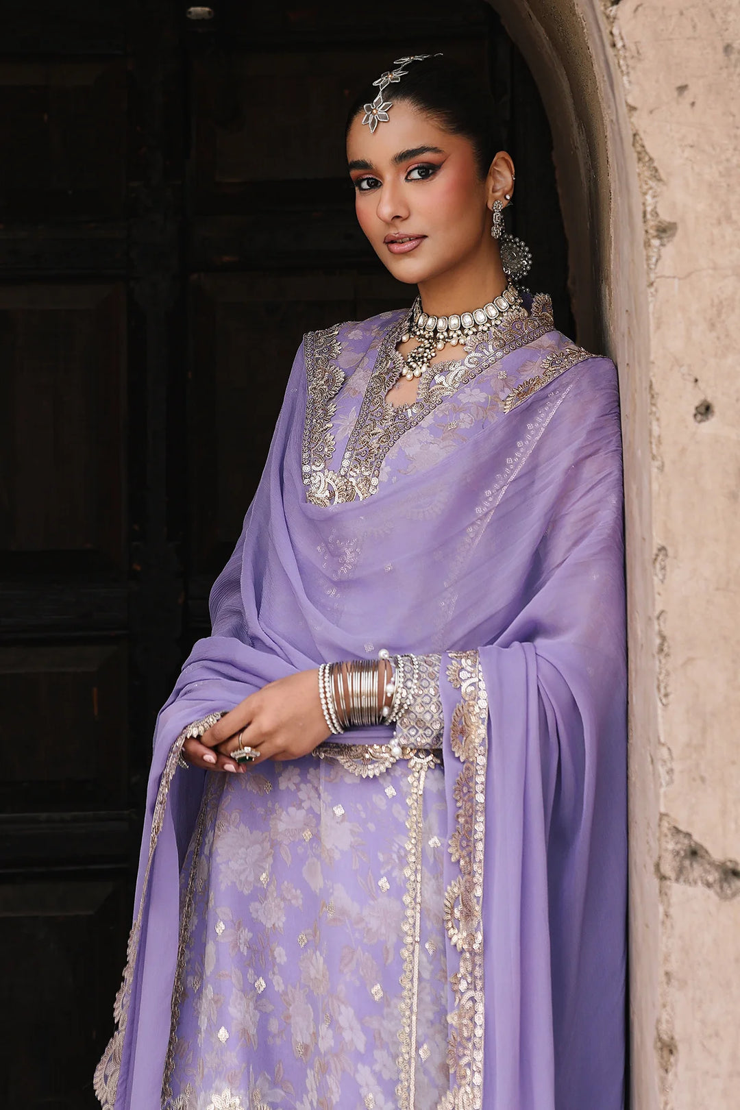 3-Pc Embroidered Printed Chiffon | VSL6-11-16