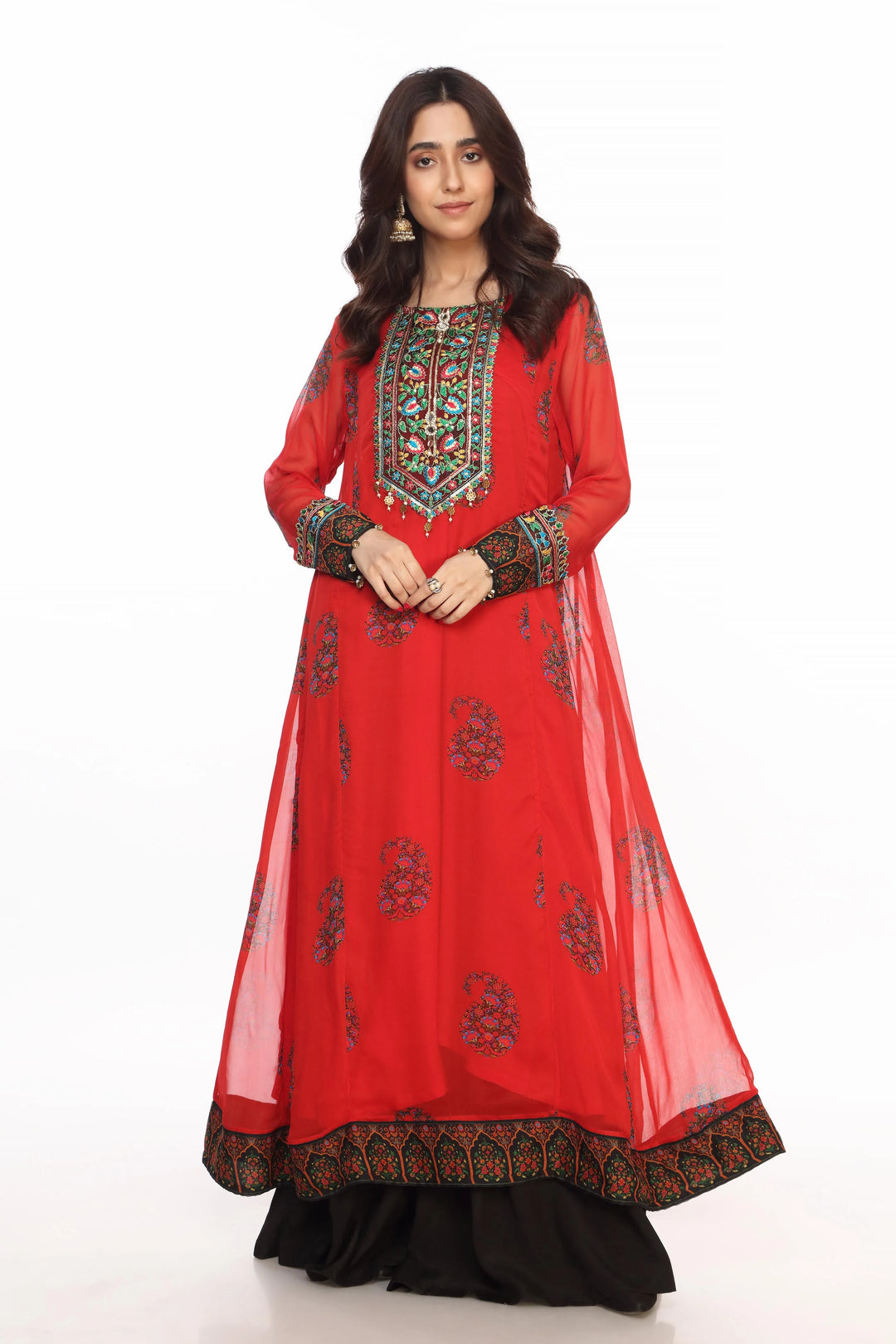 RANG JA Red Ethnic Dress Women Shirt 1PC | FR0709-12