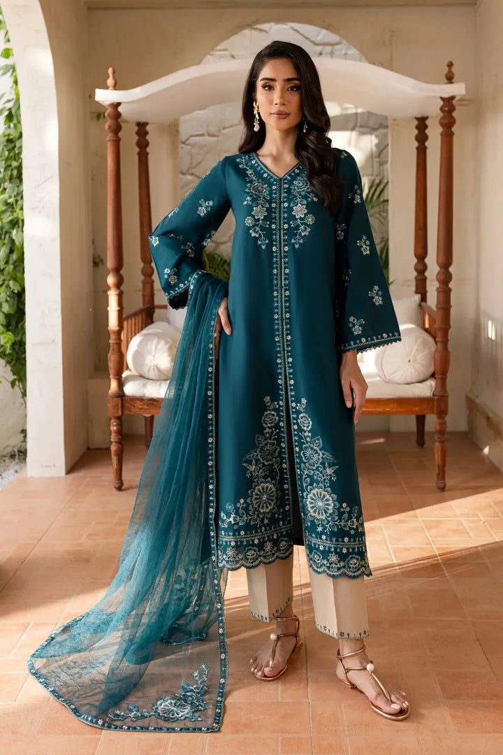 Batik Teal Crush 2Pc Embroidered Khaddar Dress