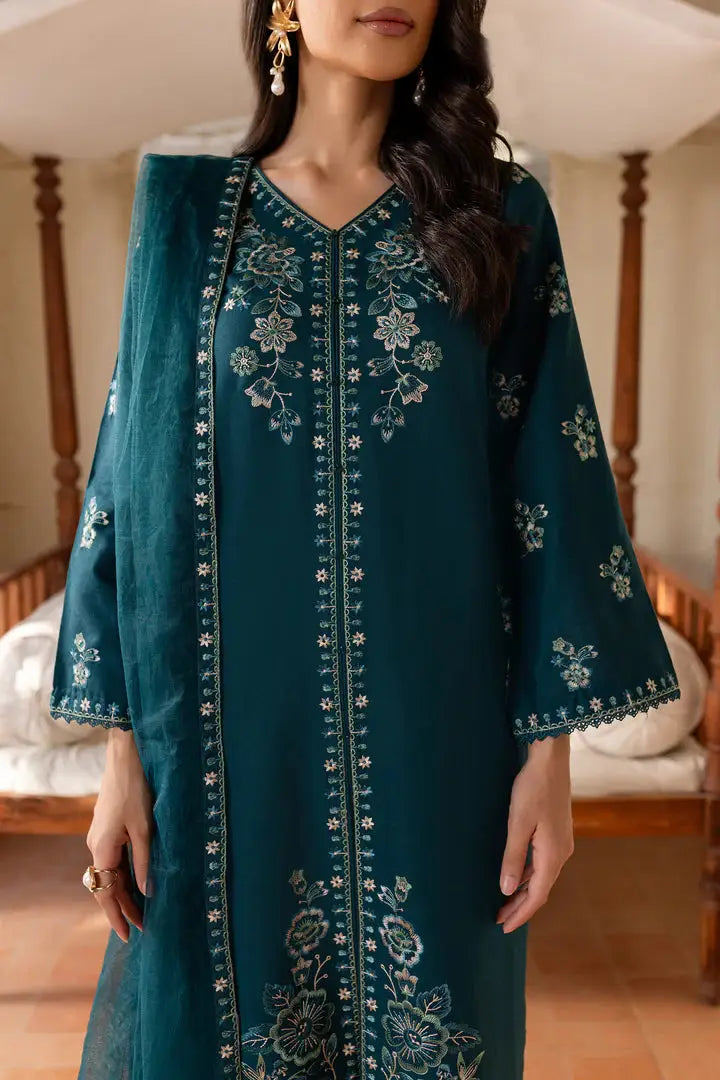 Batik Teal Crush 2Pc Embroidered Khaddar Dress