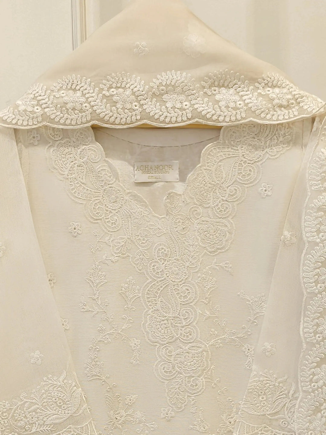 3 Piece Pure Embroidered Cotton Net Suit | S114058-15