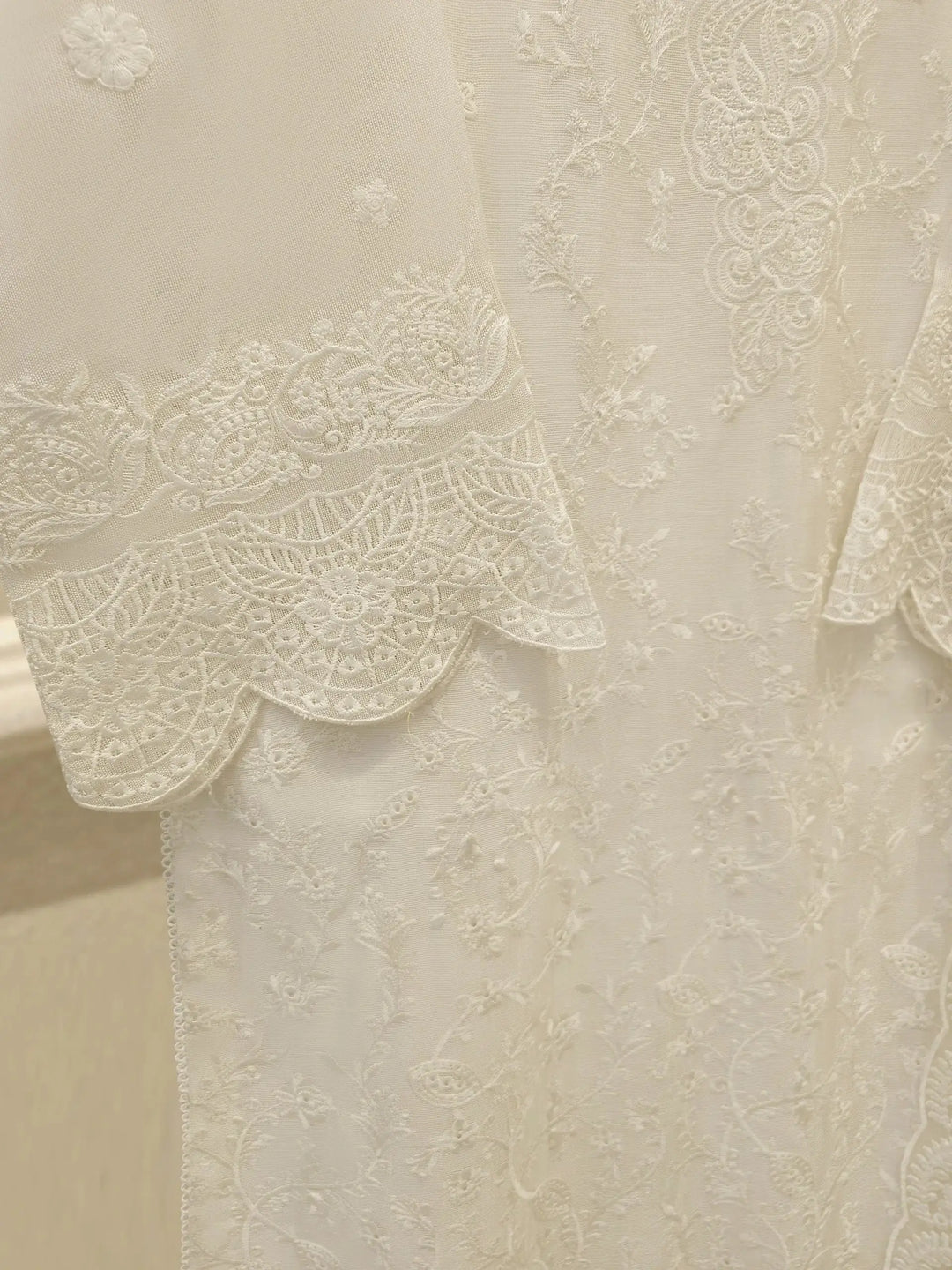 3 Piece Pure Embroidered Cotton Net Suit | S114058-15