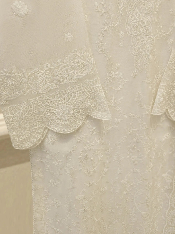 3 Piece Pure Embroidered Cotton Net Suit | S114058-15