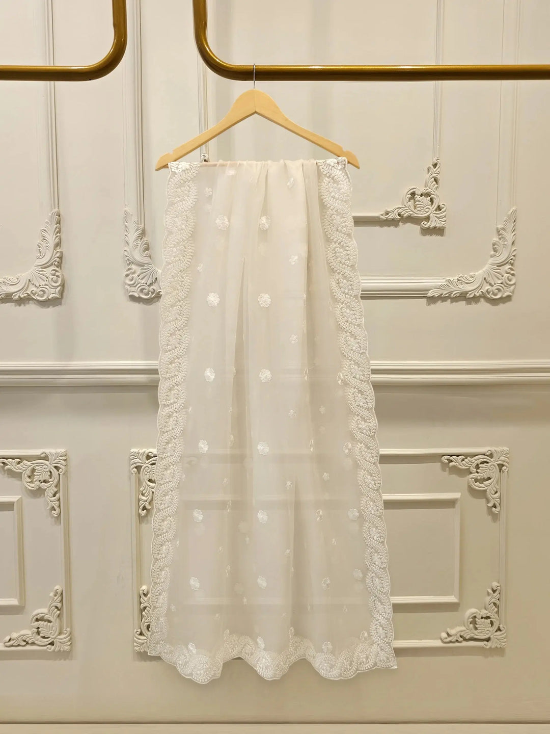3 Piece Pure Embroidered Cotton Net Suit | S114058-15