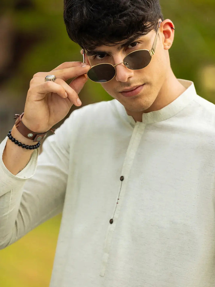 Cream Blended Kurta | ALK1220