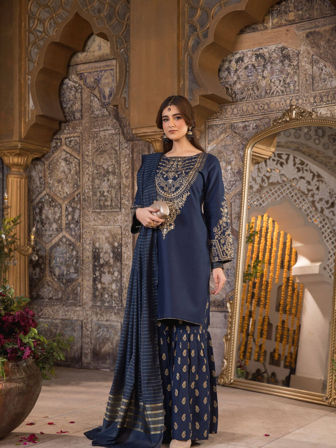 RANGREZA NAVY Gharara Eid modern pakistani clothing Soft Cotton Rangreza RANGREZA NAVY Gharara Eid modern pakistani clothing Soft Cotton Rangreza