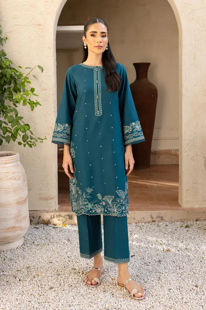 Batik Jensen 3Pc Embroidered Khaddar Dress