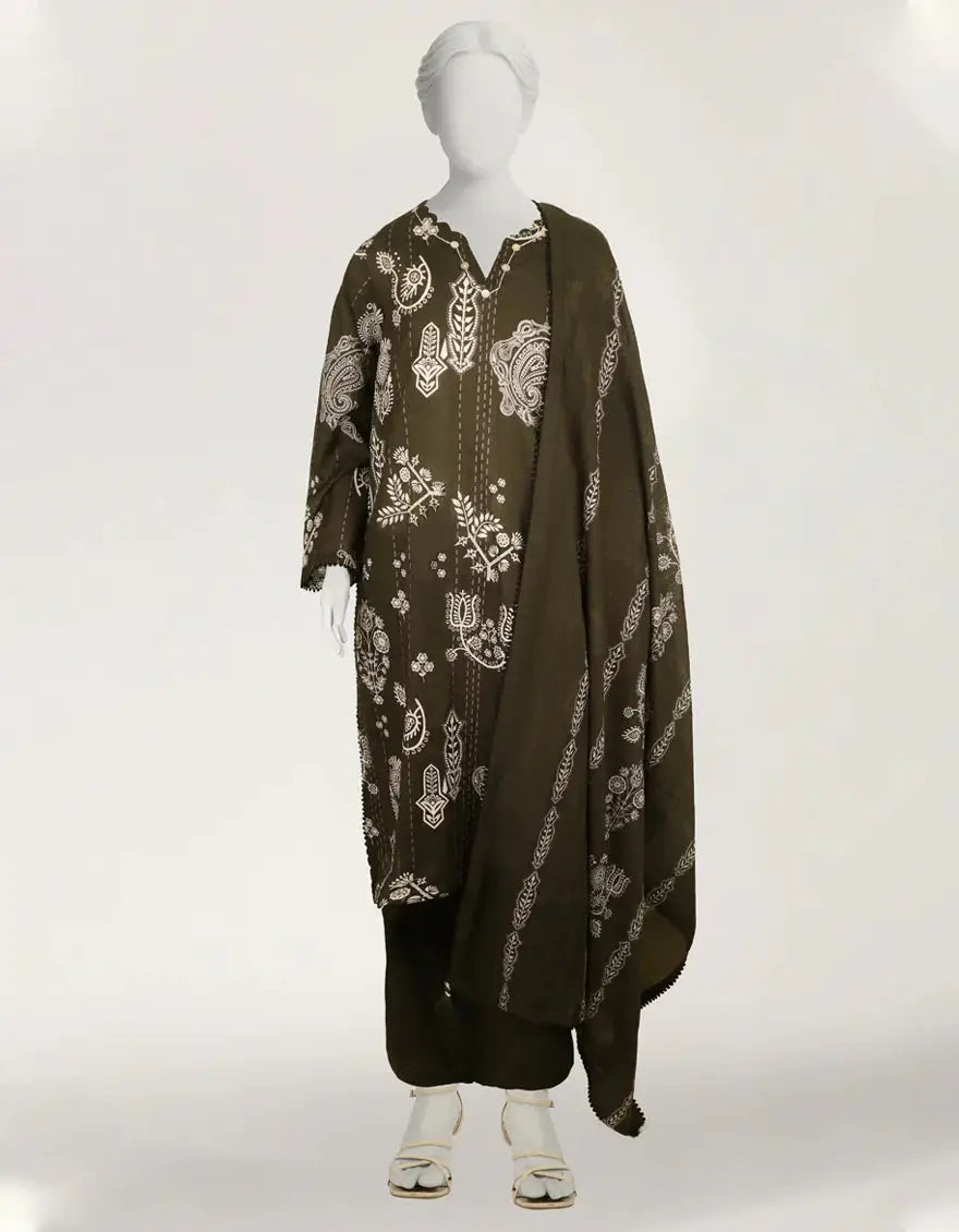 Charcoal  Lawn Printed Stitched 3pc | J-LS26580S-08