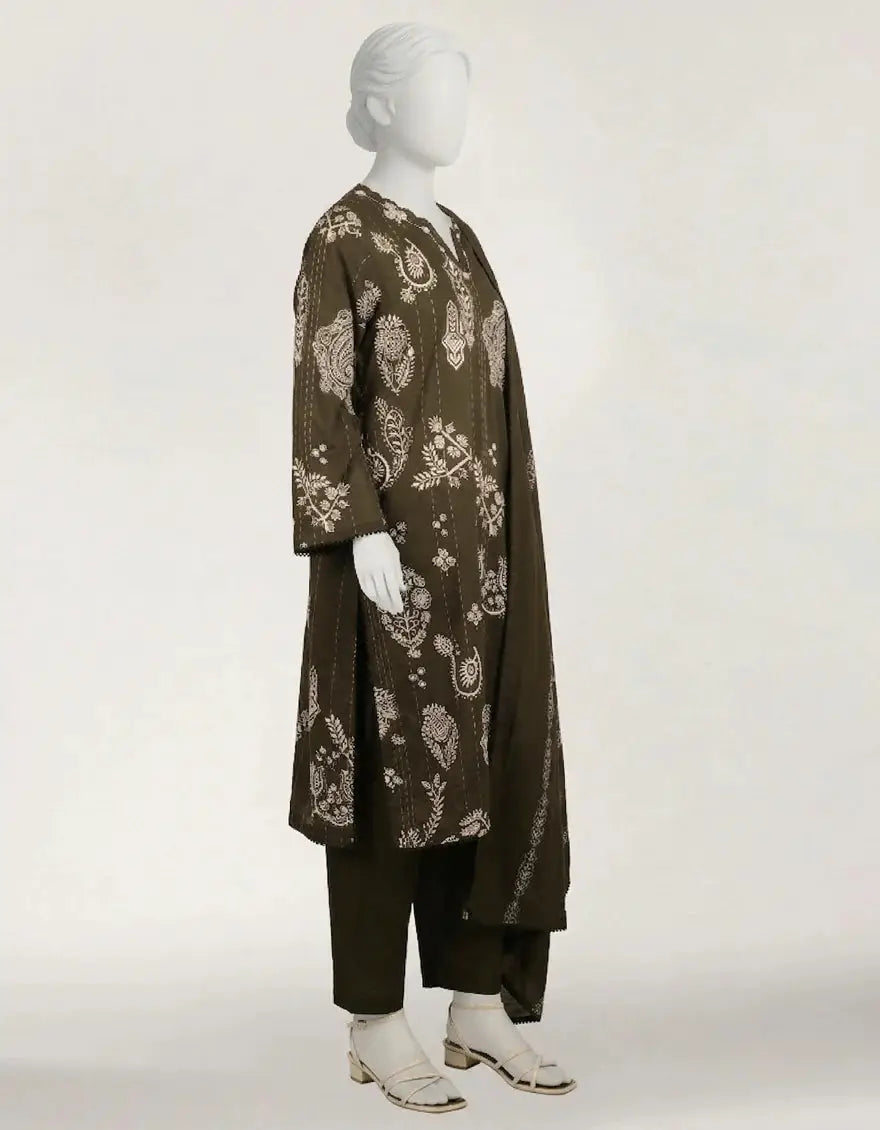 Charcoal  Lawn Printed Stitched 3pc | J-LS26580S-08