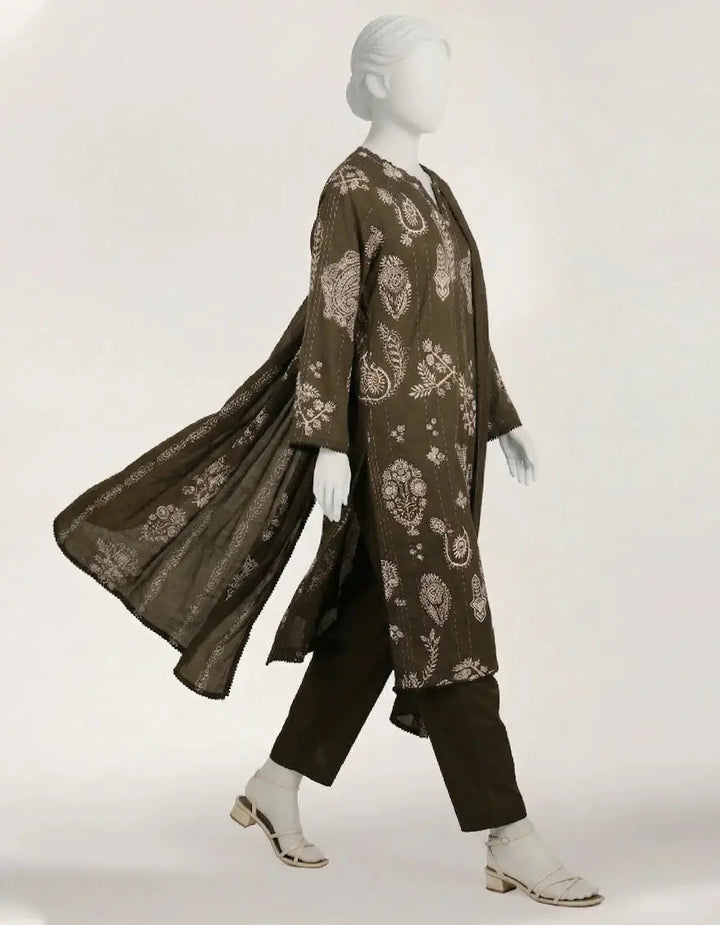 Charcoal  Lawn Printed Stitched 3pc | J-LS26580S-08