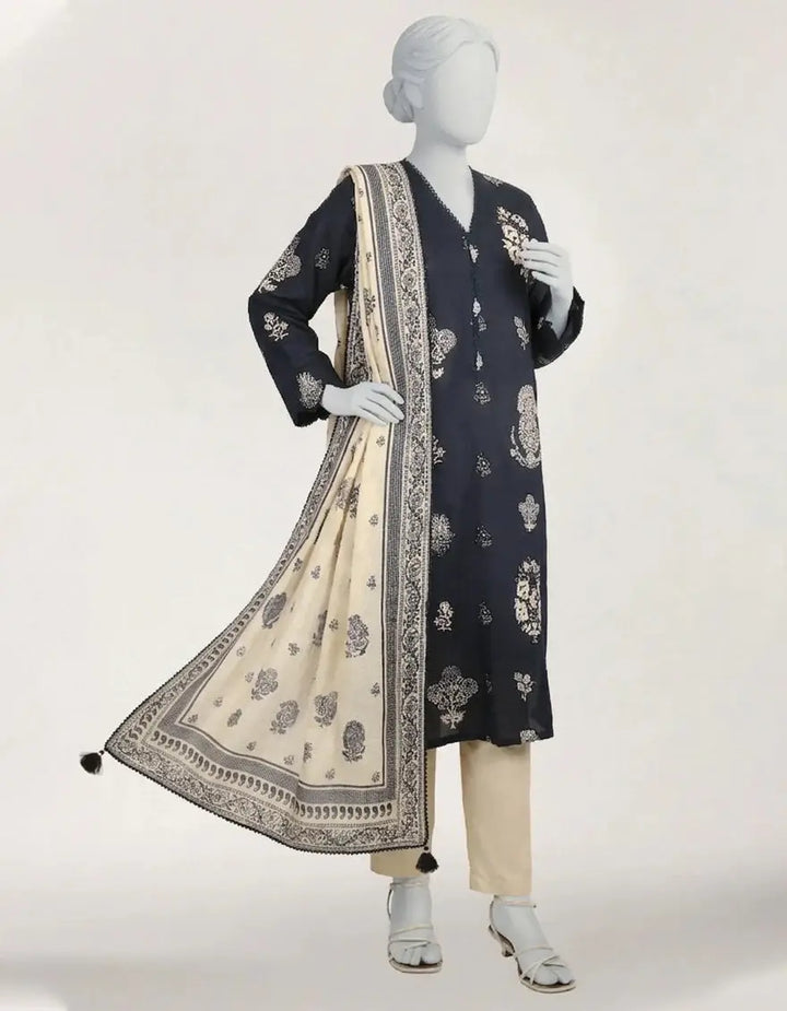 Blue Lawn Printed Stitched 3pc | J-LS26581S-08