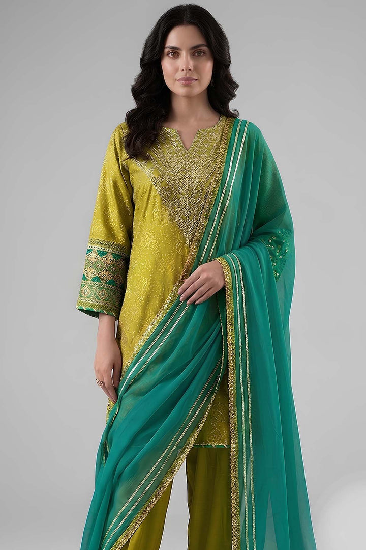 3-PC Embroidered Suit | CMA-6-266-16