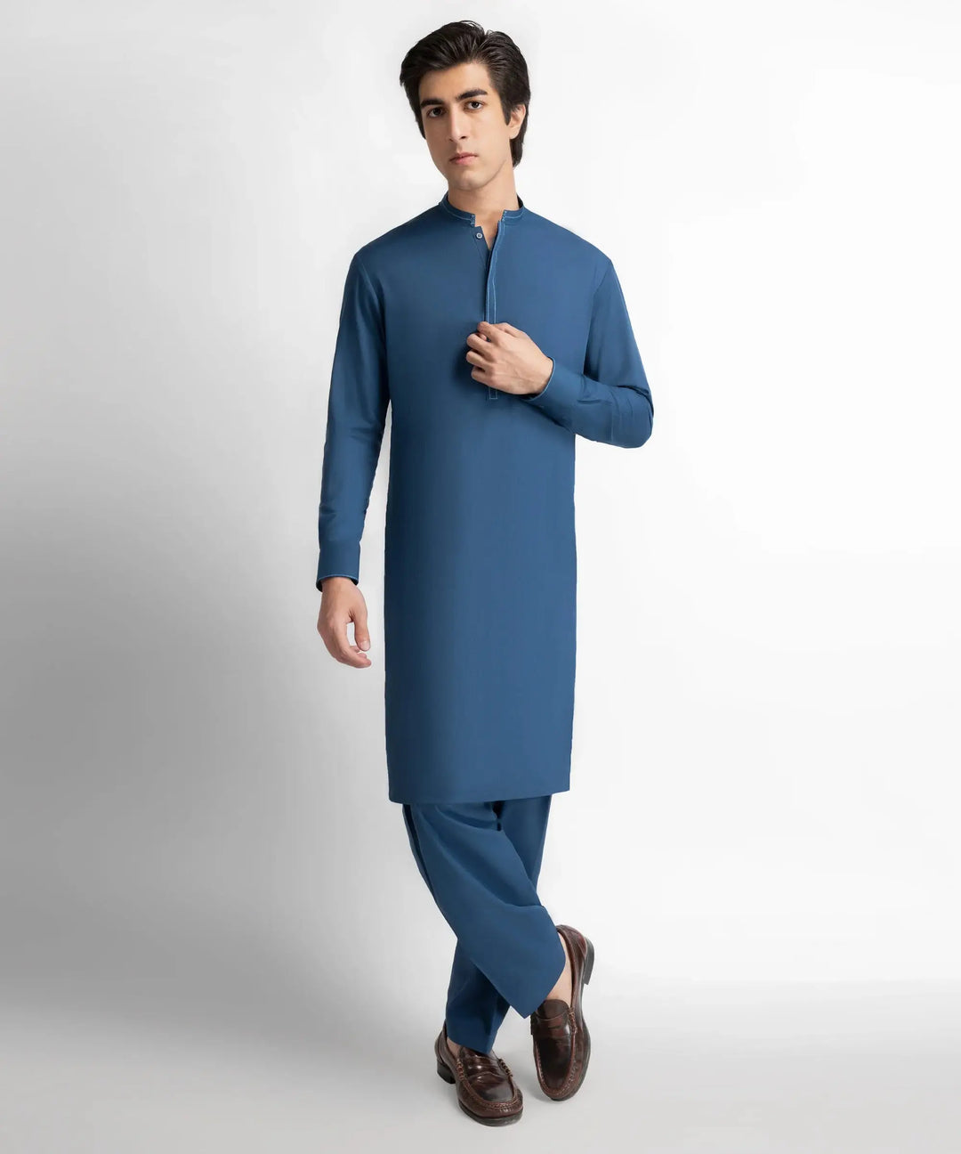 J.  blue semi-formal kameez shalwar | JTKSA-30023
