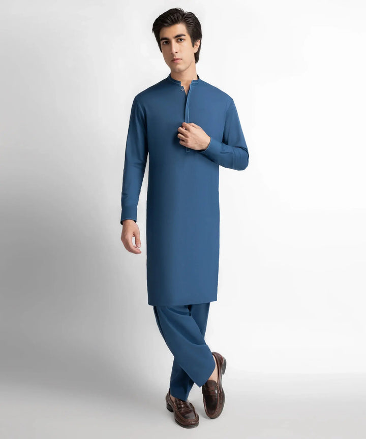 J.  blue semi-formal kameez shalwar | JTKSA-30023