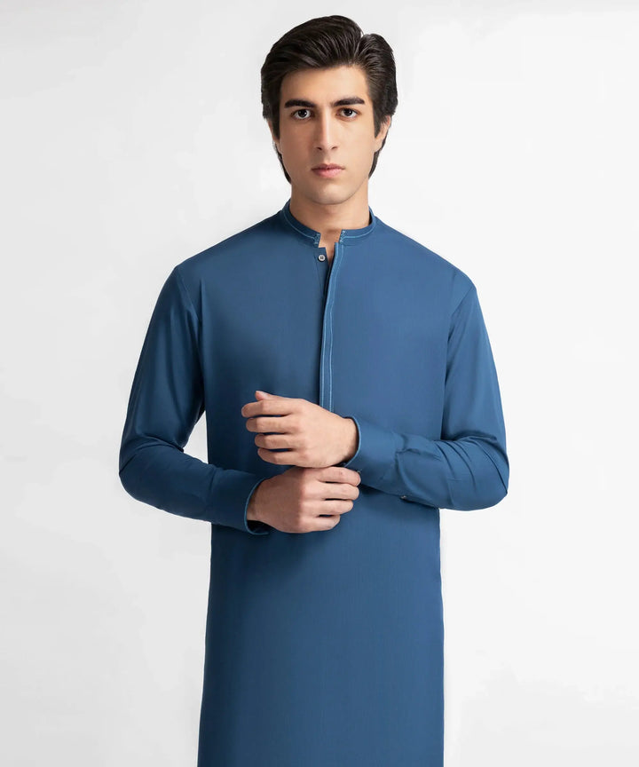 J.  blue semi-formal kameez shalwar | JTKSA-30023