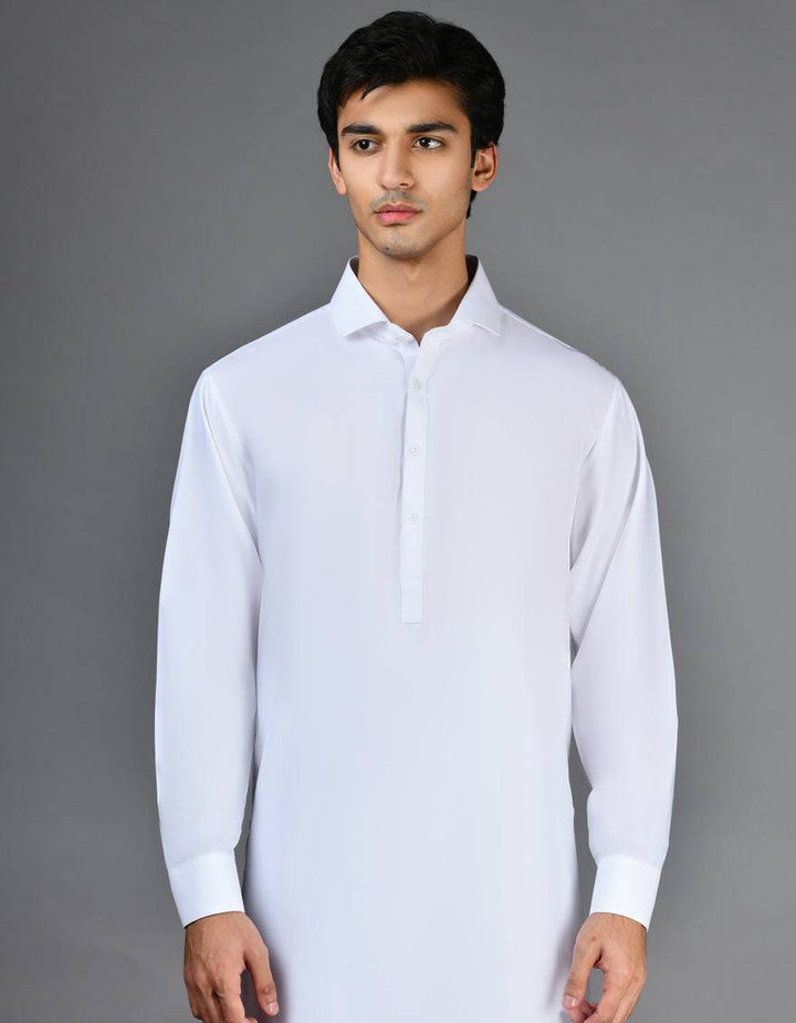 J. Men White Kalar Kameez Shalwar | JJKSA-30727R37AP