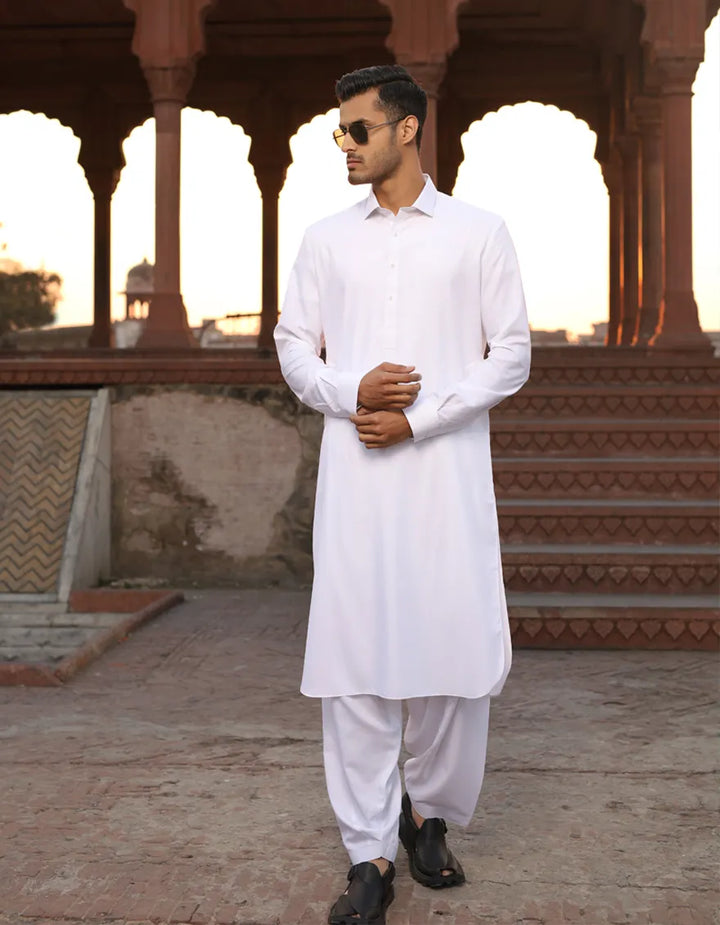 J. WHITE CASUAL KAMEEZ SHALWAR | JJKS-S-30727