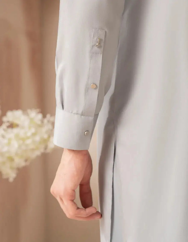 GREY BLENDED SEMI-FORMAL KAMEEZ SHALWAR | JJKS-A-33378