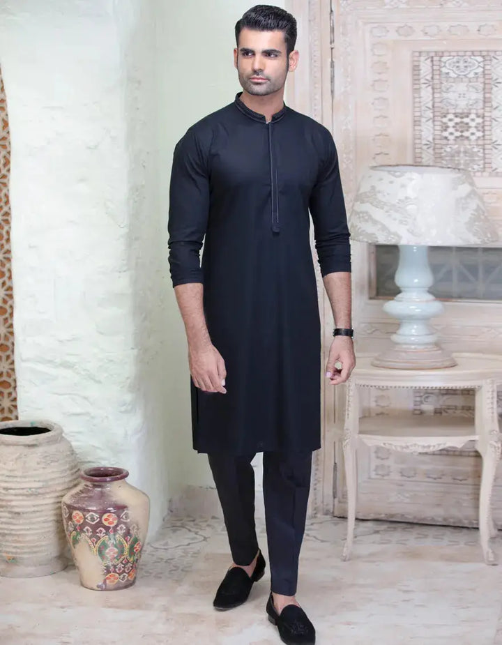 BLACK COTTON KURTA | JJK-W-37567