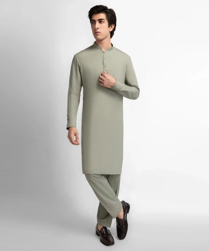 J. olive semi-formal kameez shalwar | JTKSA-39771