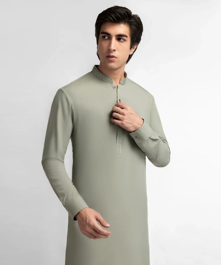 J. olive semi-formal kameez shalwar | JTKSA-39771