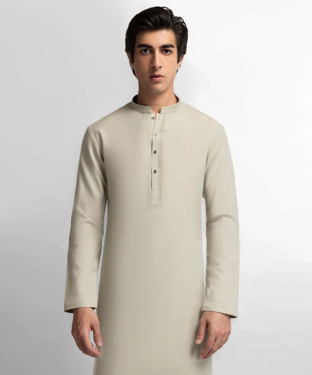 J.  sage green semi-formal kameez shalwar | JTKSA-39775-06