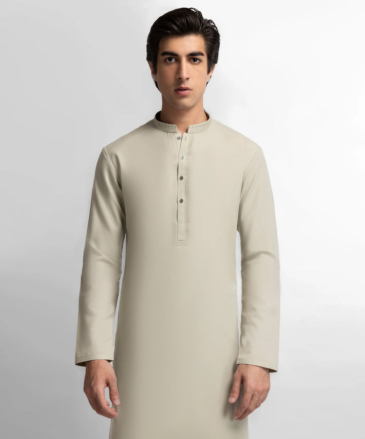 J.  sage green semi-formal kameez shalwar | JTKSA-39775-06