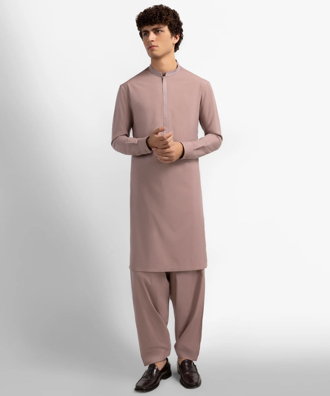 J. tea pink semi-formal kameez shalwar | JTKSA-42180-06
