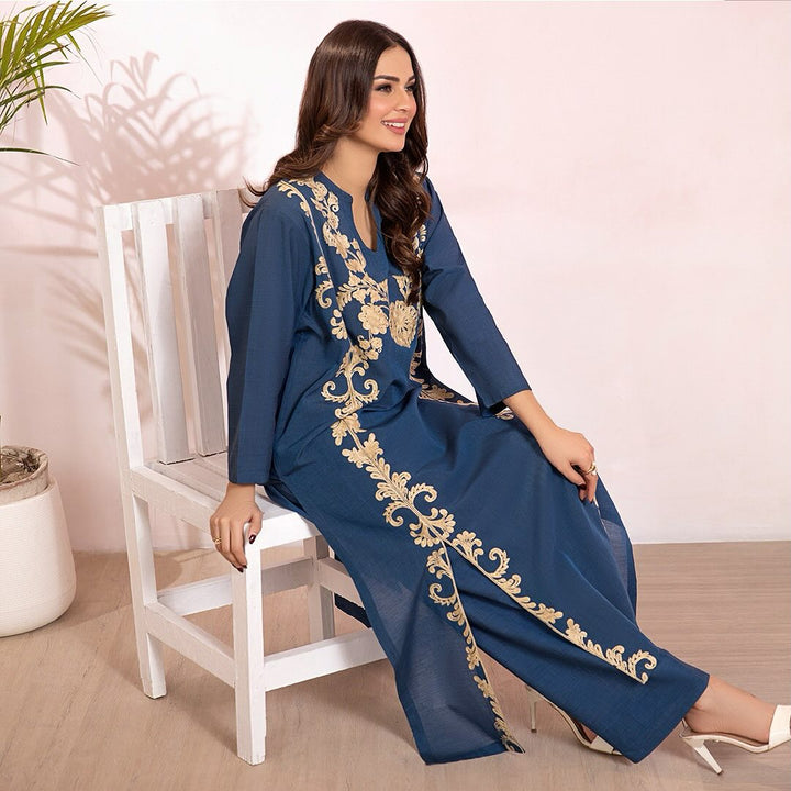 LIMELIGHT Ready To Wear Embroidered Chambray Suit | P8162SU-07