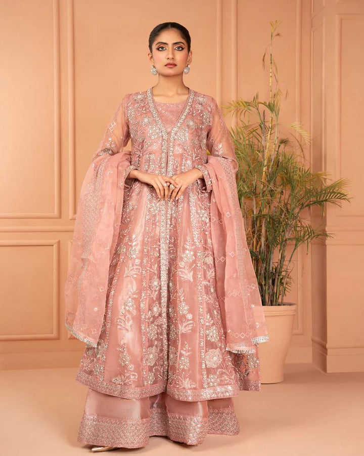 RANGREZA RANGREZA Elegant Eastern Gown Collection | R-1514-16 SHIRT BOTTON AND DUPATTA RANGREZA USA 7327625425 United States M Pink ORGANZA M / Pink / ORGANZA L / Pink / ORGANZA XL / Pink / ORGANZA