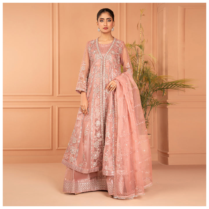 RANGREZA RANGREZA Elegant Eastern Gown Collection | R-1514-16 SHIRT BOTTON AND DUPATTA RANGREZA USA 7327625425 United States M Pink ORGANZA M / Pink / ORGANZA L / Pink / ORGANZA XL / Pink / ORGANZA