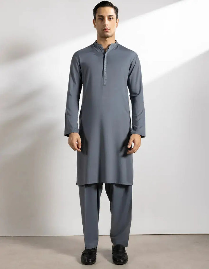 GREY BLENDED KAMEEZ SHALWAR | JTKS-A-46753