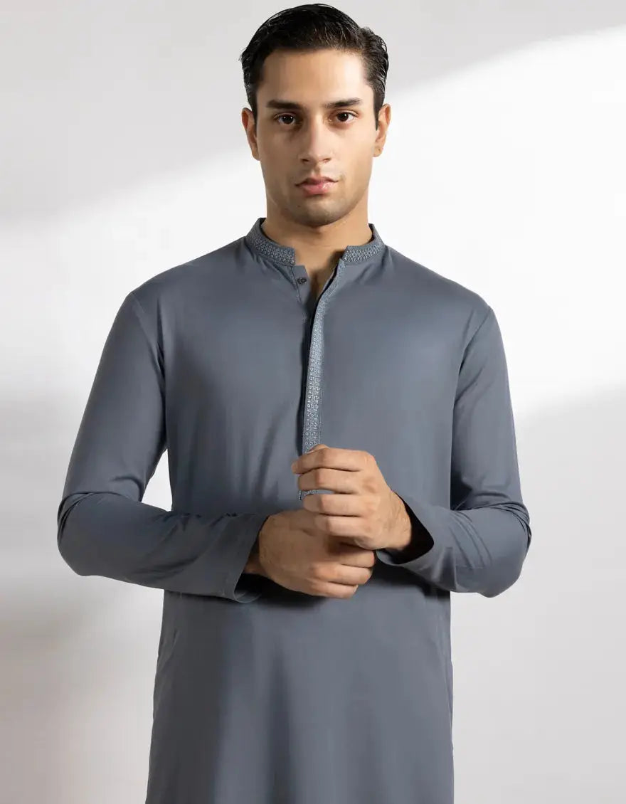 GREY BLENDED KAMEEZ SHALWAR | JTKS-A-46753