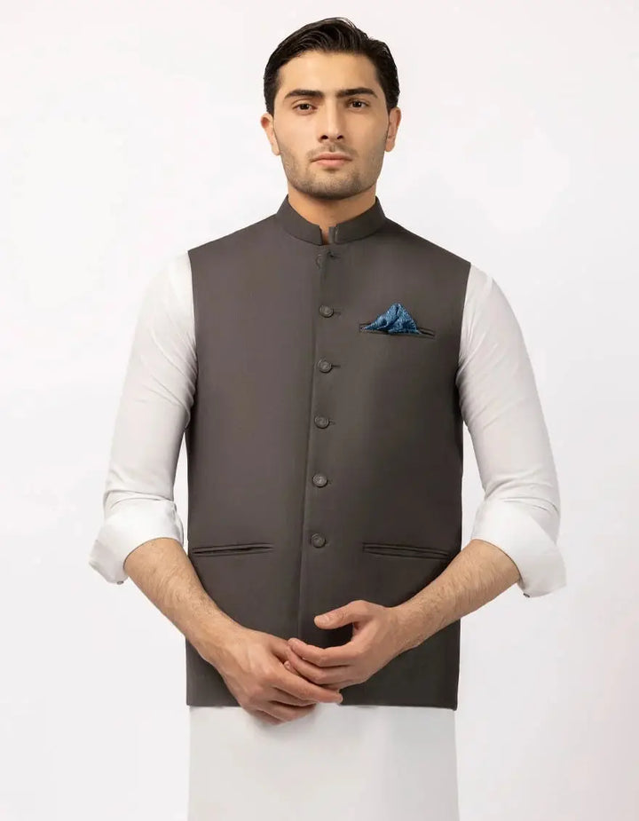 J. Dark Grey Suiting Waistcoat | JJVCA33642-11