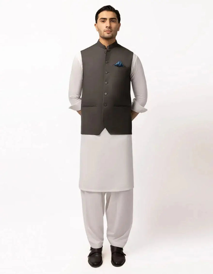 J. Dark Grey Suiting Waistcoat | JJVCA33642-11