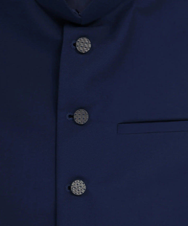J. Blue Plain Waistcoat | JJVCA-48355-11