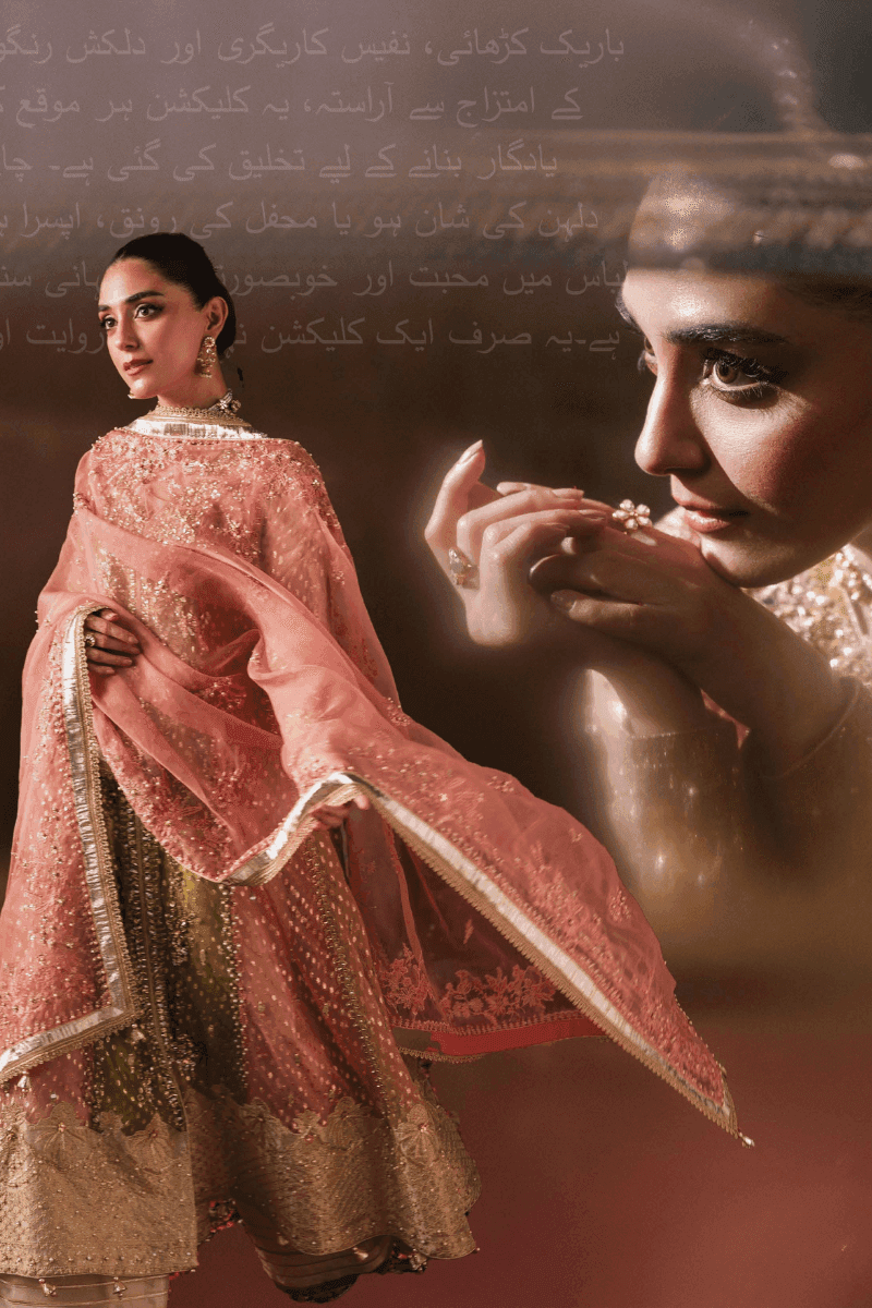 Artistic composition of RANGREZA AL-4269 PHOOL showcasing traditional Pakistani mehndi attire with elegant embellishments.