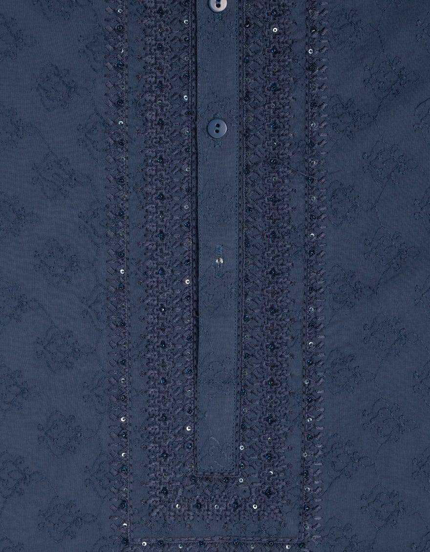 J. Men blue cotton formal kurta | JJKS-50597