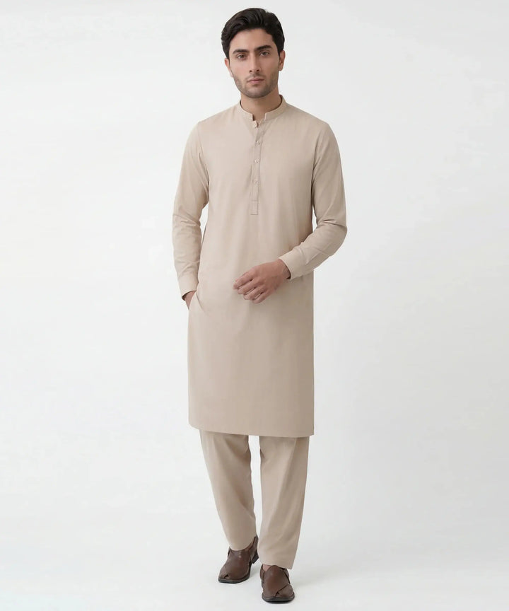 J. MEN cream semi-formal kameez shalwar | JJKSA-60077